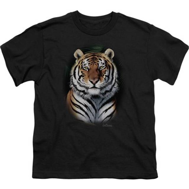 Trevco Sportswear WW175-YT-4 Wildlife Jungle Fire Youth Short Sleeve T-Shirt, Black - Extra Large