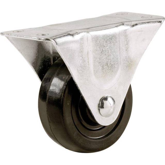 Shepherd Hardware 9483 3Inch Soft Rubber Rigid Plate Caster  175lb Load Capacity