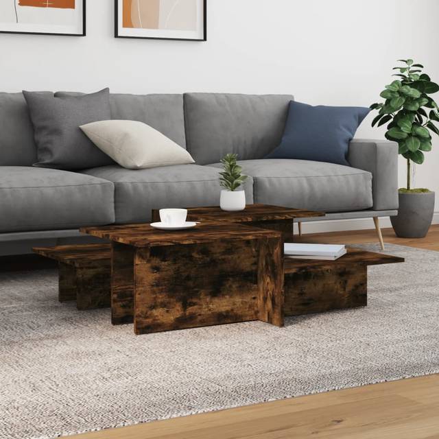 vidaXL Coffee Tables 2 pcs Smoked Oak Engineered Wood - Brown