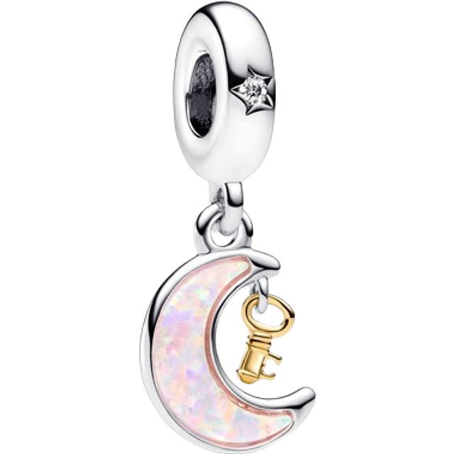 Pandora  Charms Moon and Key Pendant Charm in Two Tones 762985C01