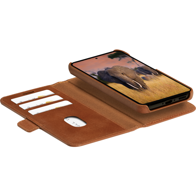 Samsung Galaxy S24 dbramante1928 Lynge Ægte Læder Magnet Flip Cover - Tan