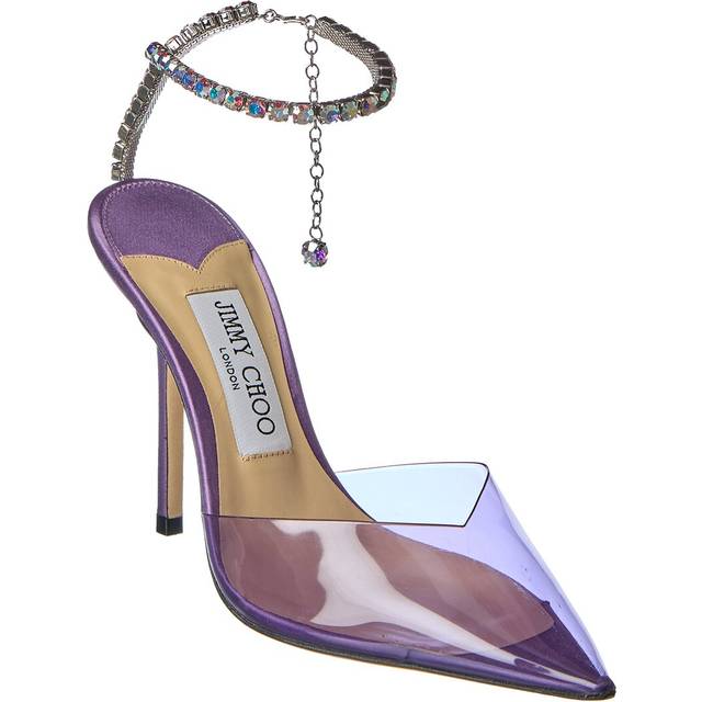 Jimmy Choo Saeda 100 Plexi & Leather Pump