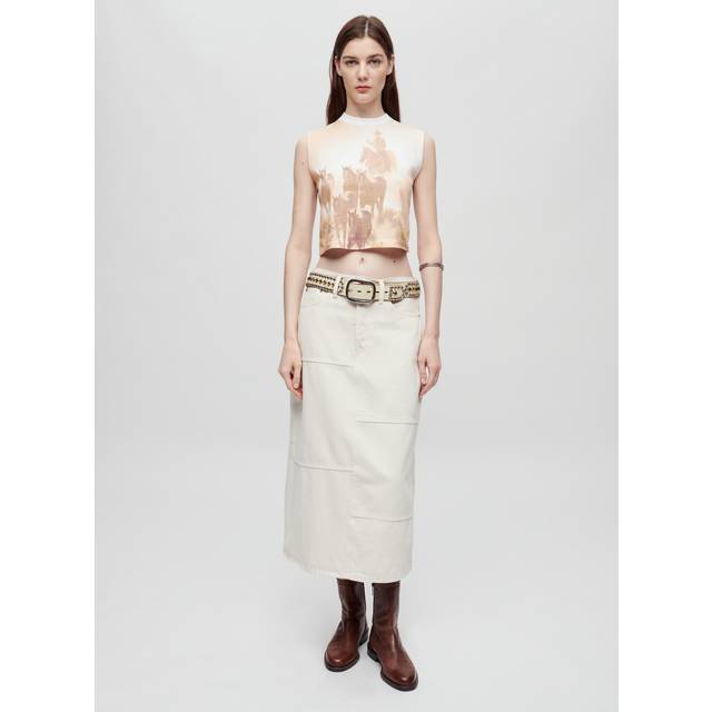 Re/Done Mid-Rise Seamed Skirt