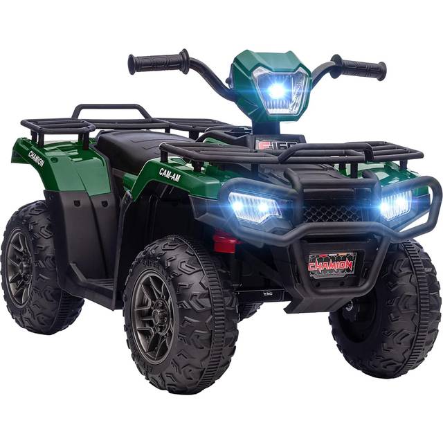 HOMCOM 12V Electric Quad Bike for Kids w/ LED Headlights - Music - Green | TJ Hughes