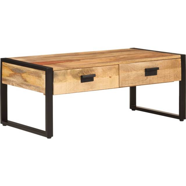 vidaXL Coffee Table 100x54x40 cm Solid Wood Mango and Iron - Brown