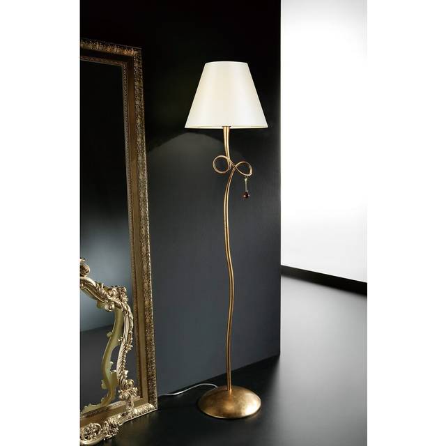 Mantra M0543 Paola Floor Lamp 1 Light E27 Gold Painted Cream Shade &am