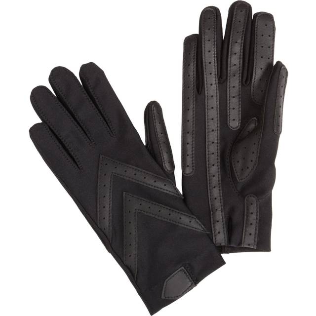 Isotoner Women's Unlined Leather Palm Small Driving Gloves - Black one (one size)
