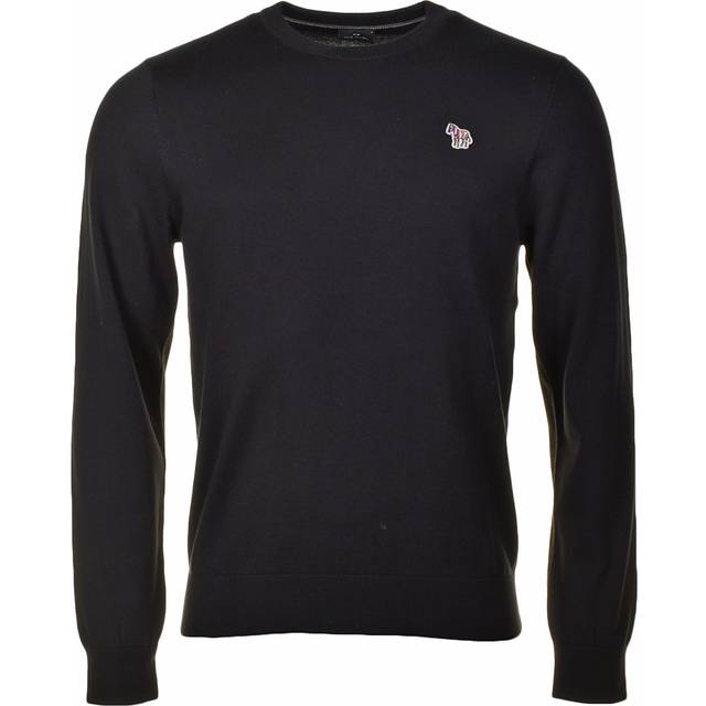 PS Paul Smith Black Organic Cotton Zebra Logo Sweater