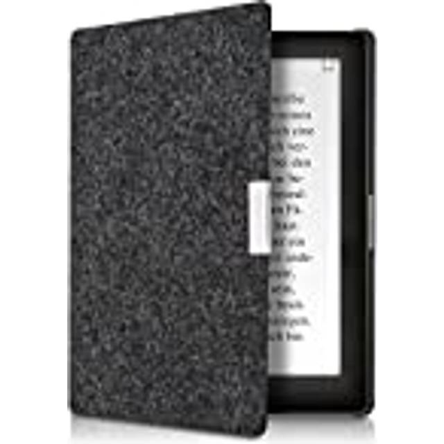 kwmobile fodral kompatibelt med Kobo Aura Edition 1 – bokstil filt tyg skyddande läsplatta fodral – mörkgrå