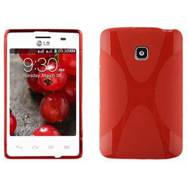 (CANDY APPLE RED) Cadorabo Case for LG L3 II (1. SIM) Cover Protection TPU Silicone Gel Back case