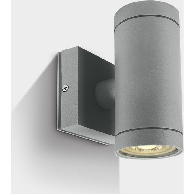 Cylinder Outdoor Up & Down Wall Light - Grey