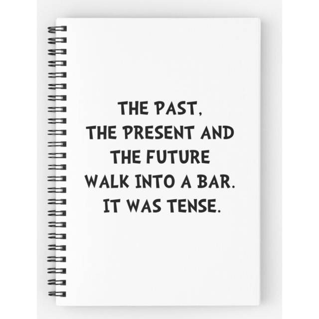 Spiral Notebook Tense Walk Into Bar A5 120 Pages