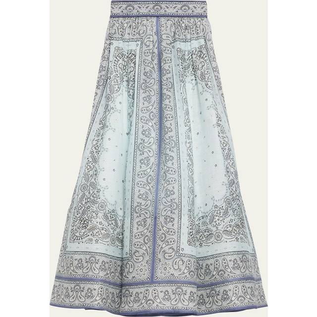 Zimmermann, Kjol, Dam, S, Linne, Lång kjol i linne och sidenorganza - blue (S)