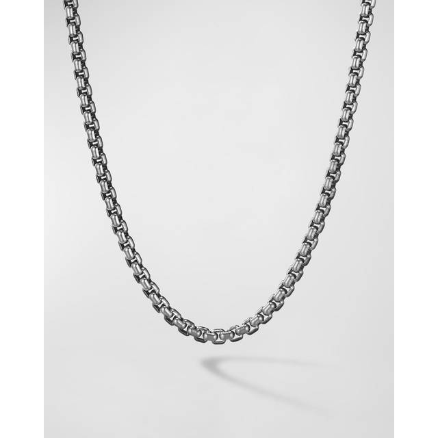 Box Chain Necklace in Darkened Stainless Steel, 4mm