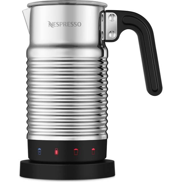 NESPRESSO Aeroccino 4 Milk Frother, Electric Foam Conditioner for 120 ml Creamy Milk Foam and 240 ml Hot Milk, Dishwasher Safe Frother, Silver