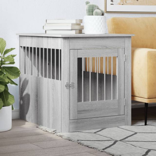(grey sonoma, 64.5 x 80 x 71 cm) vidaXL Dog Crate Furniture Pet Doghouse Dog Kennel Dog Cage Engineered Wood