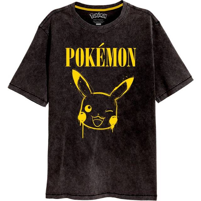 Pokémon - Graffiti Pikachu Acid Wash - T-Shirt - black - S - 100% Cotton,Jersey