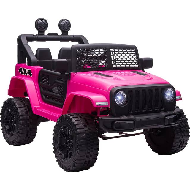 HOMCOM 12V Kids Electric Ride-on Off-road Truck With Remote Control - Pink, Pink