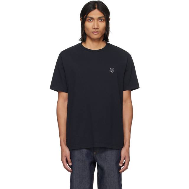 Maison Kitsune Fox Head Patch T Shirt Black