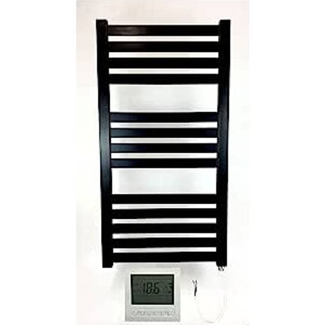 (500mm x 1000mm, Yes) Algarve Black Designer Electric Towel Rails