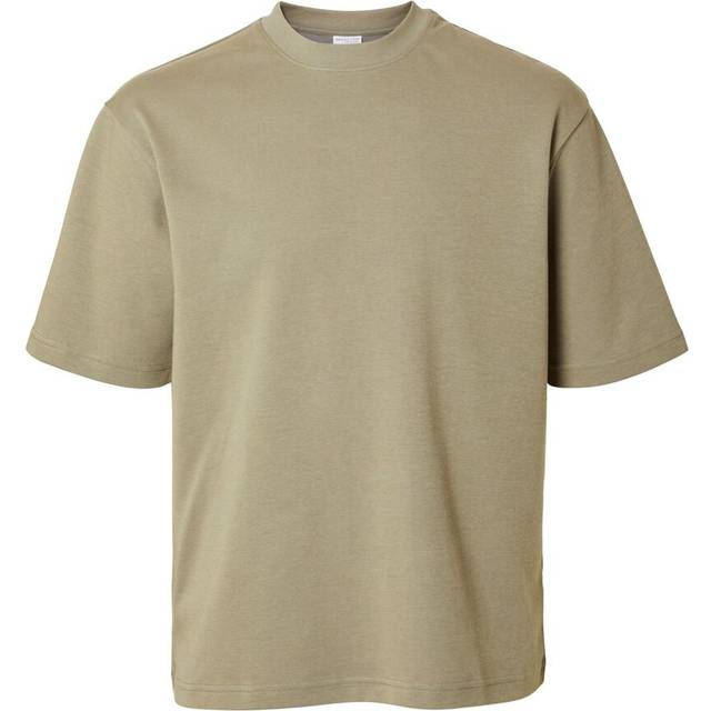 SELECTED HOMME Slhlooseoscar Ss O-Neck Tee Noos |Khaki green |XXL