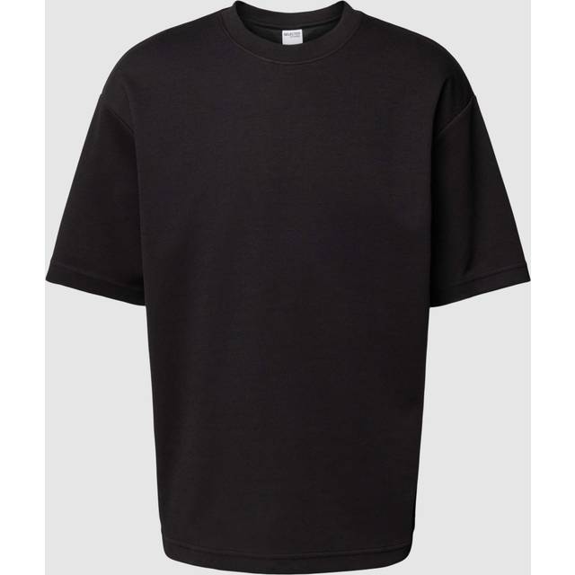 Men's Selected Homme Oscar Loose Short Sleeve O-neck Tee Black - Size: Regular/40
