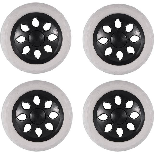 4X Black White Plastic Core Foam Cartwheel Casters