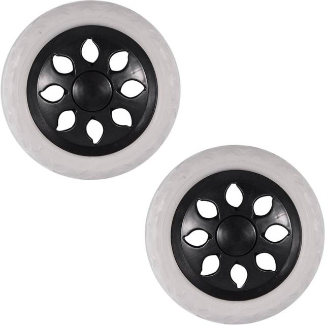 2X Black White Plastic Core Foam Cartwheel Casters