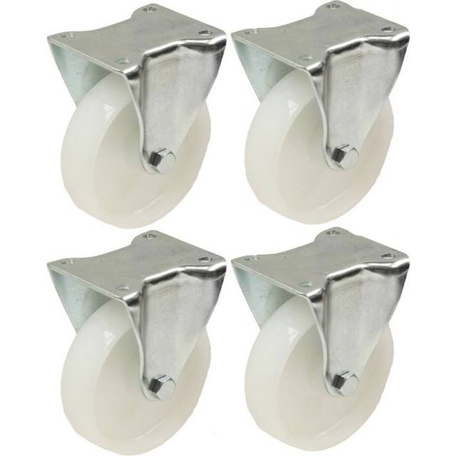 "100mm 4"" nylon castors,heavy duty fixed 150kg each castor - set of 4"