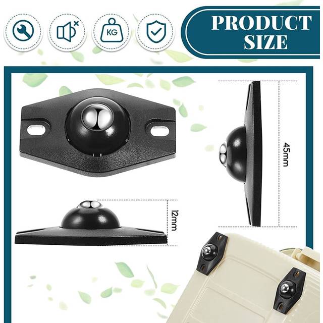 24 Pieces Self Adhesive Wheels Mini Fixed Wheels Caster Boxes Caster Small Caster Paste Wheel Sticky Caster Black
