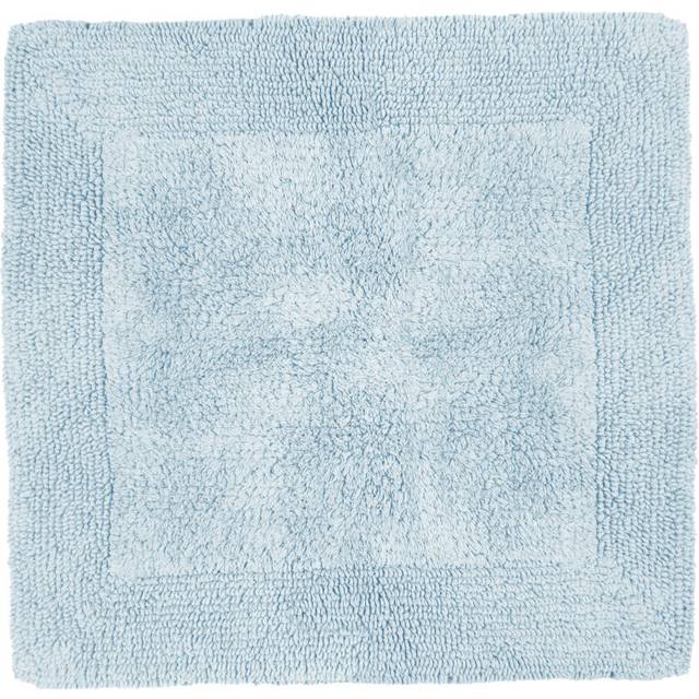 (Baby Blue) Elegance Reversible Heavyweight Shower Mat - 100% Cotton Square Bath Mat