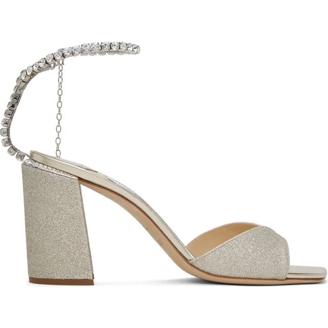 Jimmy Choo Saeda Block Heel 85 Glitter Sandal