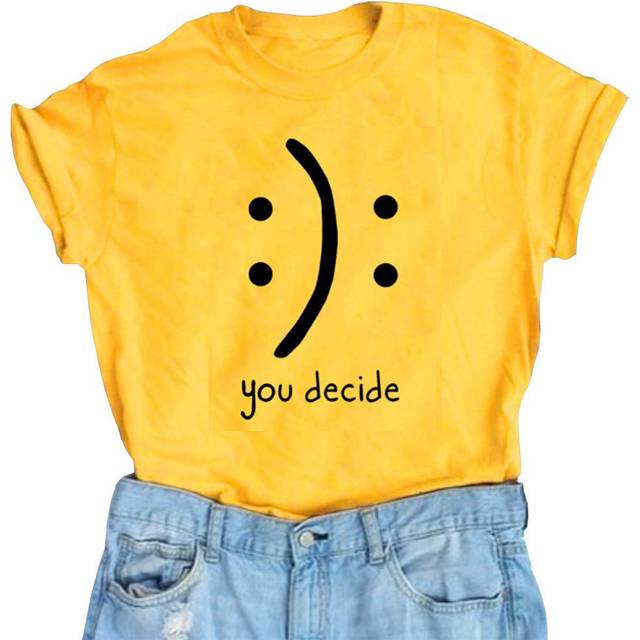 BLACKMYTH Women's Graphic Funny T Shirt Cute Tops Teen Girl Tees Yello