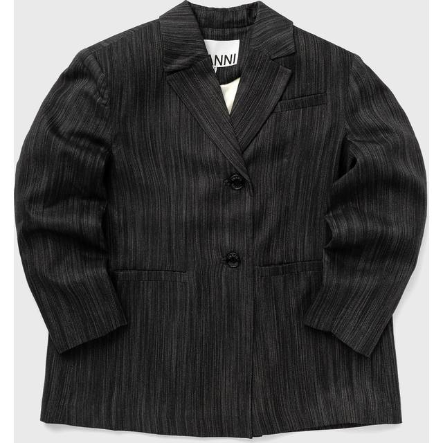 GANNI Black Striped Blazer - 099 Black - L-XL