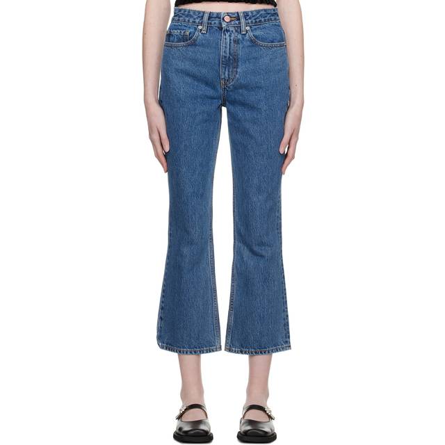 GANNI Blue Rigid Betzy Jeans - 566 Mid Blue Stone - WAIST US 29x34