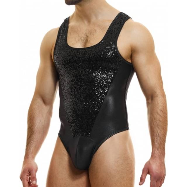 Modus Vivendi Sequins Thong Bodysuit - Black