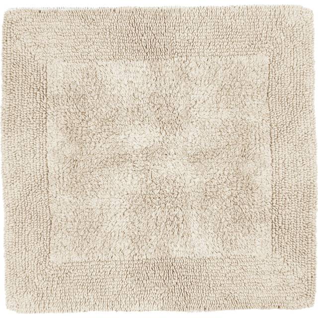 (Stone) Elegance Reversible Heavyweight Shower Mat - 100% Cotton Square Bath Mat