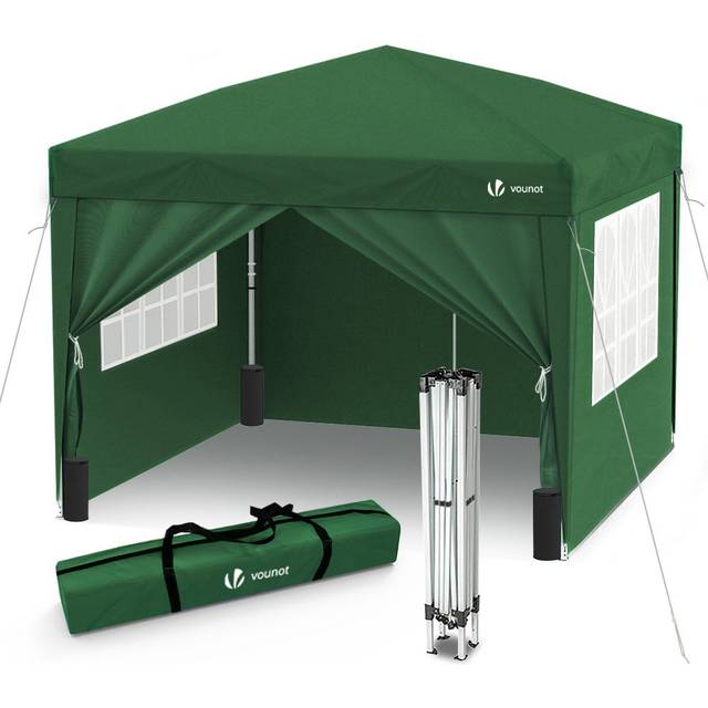 VOUNOT 3x3m Pop Up Gazebo with 4 Leg Weight Bags, Folding Party Tent for Garden Outdoor, Green