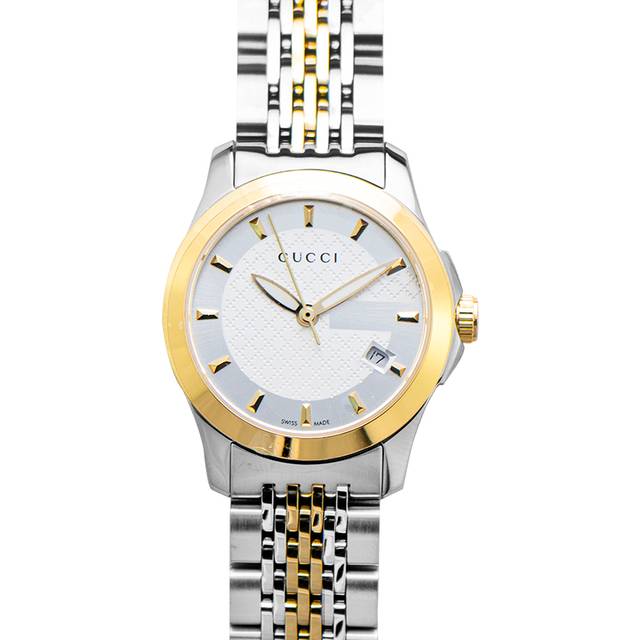 Women's Gucci YA126511 G-Timeless Two-Tone Ladies Watch - Silver