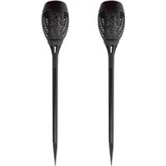 Marco Paul - 2pc Flame Effect Solar Torch with Flickering Flame Pathway Lights Garden Lamps Bright Warm Glow Patio Lighting 68 LEDs