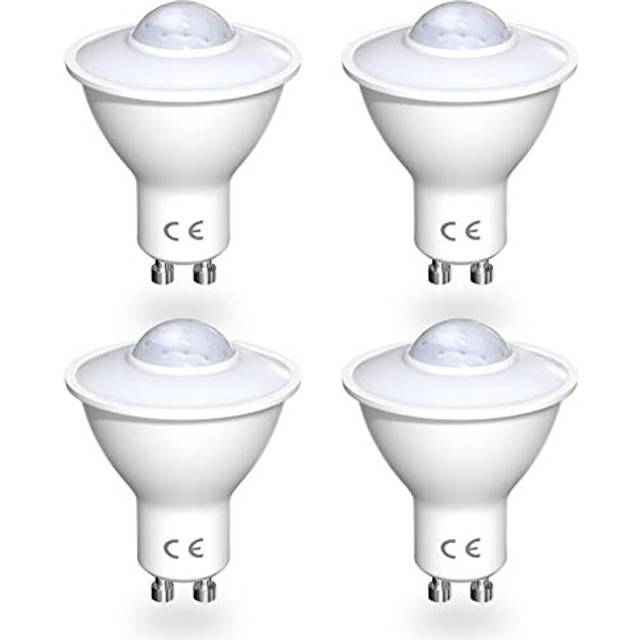 5W GU10 Led Bulbs with Motion Sensor, Warm Light 3000K Equivalent to 50W Incandescent Bulb, Auto On/Off PIR Infrared Detection Lamp, for Porch, Garage