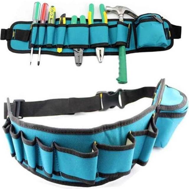 Multi-pockets Tool Bag Waist Pockets Electrician Tool Bag Oganizer Carrying Pouch Tools Bag Belt Waist Pocket Case 53 x 13x 2 cm