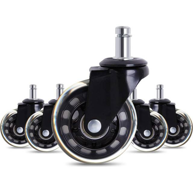 5 PCS Furniture Caster Office Chair Caster Wheels Roller Rollerblade Style Castor Wheel Replacement (2.5/3inches)