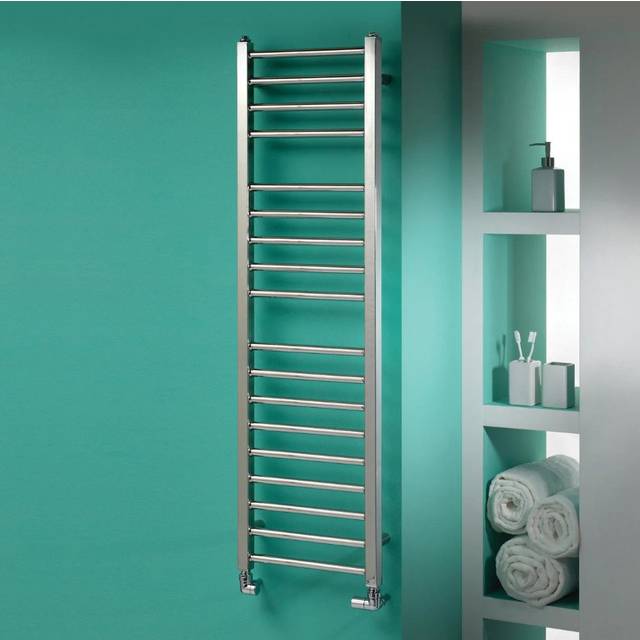 Metro Vertical Straight Towel Rail - Chrome;Chrome;Chrome;Chrome;Chrome;Chrom (80cm H x 50cm W x 8cm D)