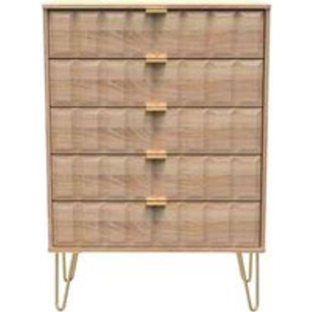 Welcome Furniture Ready Assembled Cuba 5 Drawer Chest - Bardolino Oak, Brown