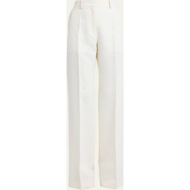 Valentino, Byxor, Dam, S, Krämvit Byxa i Ull-Sidenblandning med Iconographe Print - white (S)