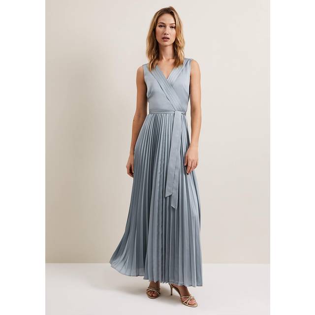 Phase Eight Bonnie Pleated Dress, Light Green