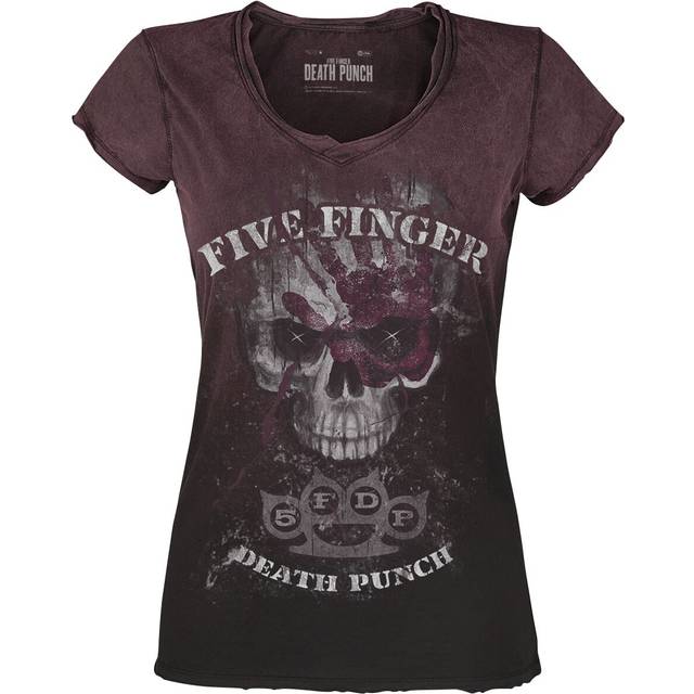 Five Finger Death Punch Big Skull T-Shirt wine red
