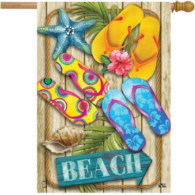 Flip Flops Beach Summer House Flag 40 x 28 Briarwood Lane