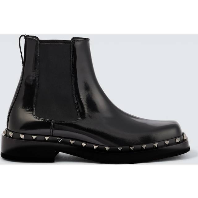 Valentino Garavani Rockstud-embellished leather ankle boots - black (UK 9)